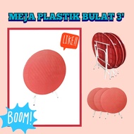 MEJA PLASTIK BULAT FORDABLE BOLEH LIPAT  PLASTIC DINING TABLE