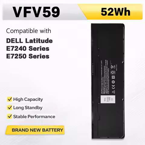 PowerHub VFV59 7.6V 52Wh Laptop Battery For Dell Latitude E7240 E7250 Replace WD52H GVD76 W57CV 0W57