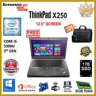 ( WITH BATTERY ) LENOVO THINKPAD X250 CORE i5 (5th GEN)/12.5" HD/ UPTO 8GB RAM / 1TB SSD/REFURBISHED