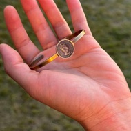 【香港硬幣飾物】簡約復古五仙 黃銅手鈪 4mm | 低調精緻 女王頭
