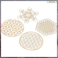 [L E U R] 4Pcs/Set New Metal  Decor Sticker Flower Of Life