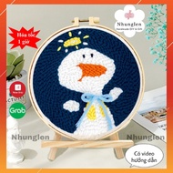 DIY Baby Duck Ruffled Wool Embroidery Set - Punch Needle Decor - Meaningful Handmade Gift