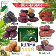 Kurma Box 100G Ajwa Mariami safawi mabroom sukkari , medjool Dates vip Food Snacks