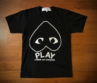 Comme des Garcons CdG PLAY 黑色短袖T-shirt / Tee / size: xxs /日本製