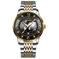 TRILLION ID Jam Tangan Pria Luxury Motif Globe JP39 Tahan Air Strap Stainless Steel Anti Karat Dan L