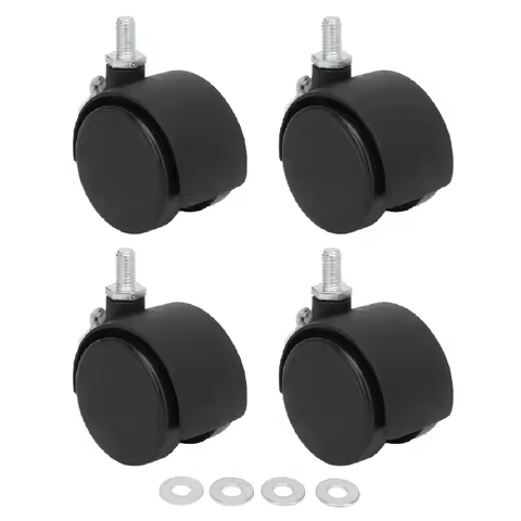 4pcs Swivel Caster Wheels 360 Degree Rolling Uniform Force Double Wheel Design Caster Wheels for Des