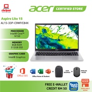 ACER ASPIRE LITE 15 AL15-33P-C9WF/C84X LAPTOP (N150 , 8GB RAM, 512GB SSD, Intel, 15.6" FHD , SILVER-