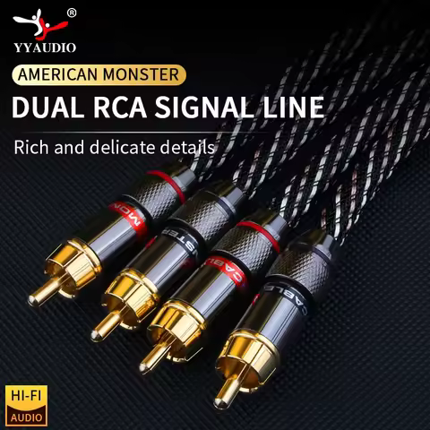 YYAUDIO HIFI RCA cable Stereo interconnect cable for high performance advanced hi-Fi audio 2rca to 2