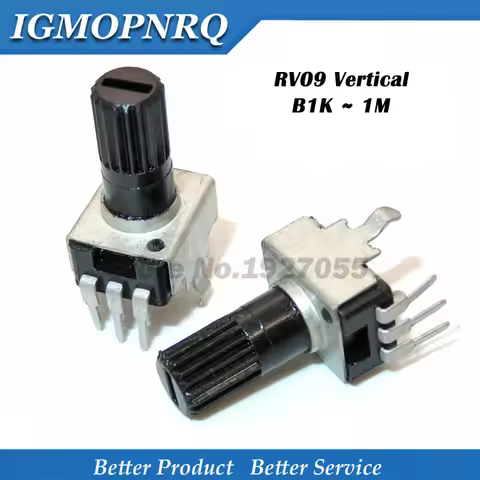 100PCS RV09 Vertical Adjustable Potentiometer 1K 2K 5k 10K 20K 50K 100K 1M 0932 9 Type 3pin Seal Pot