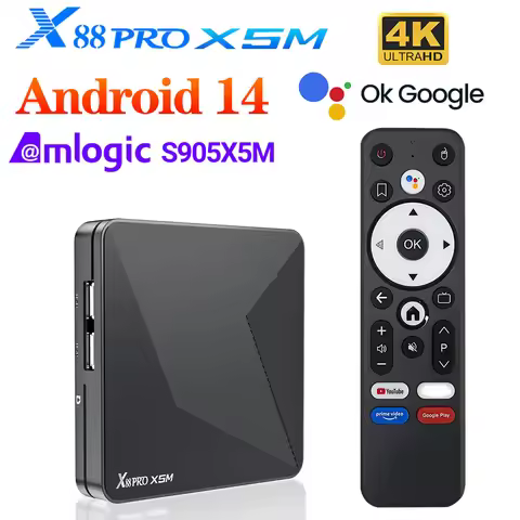 X88 Pro X5M TV Box Android14 Amlogic S905X5M(S905A) 2.0GHz 64-bit Quad-core Cortex-A55 Support 4K HD