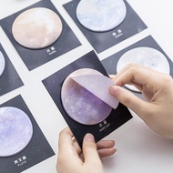 Colorful Round Sticky Notes Planet Memo Pad 11x9cm Sticky Notes Bookmark Decoration Stationery Schoo