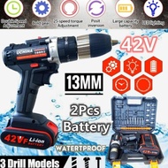 mesin bor set mata tanpa kabel 20v bor baterai cordless drill UCHIHA