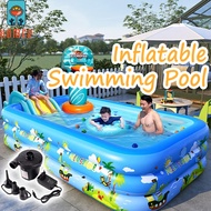 Inflatable Swimming Pool Beige 3 Rings Kolam Renang Budak  3 Layer Inflatable Family Swimming Pool