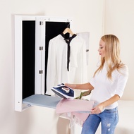 Ironing Board Wall Mount Foldable Ironing Board Cabinet with Hanging Mirror Door Fold Up &amp; Down Built in Ironing Board