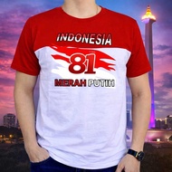 MERAH KATIN 28S/ T-SHIRT 17 AUGUST 45/HUT 81/ RED AND WHITE T-SHIRT MIDDLE FLAG 80TH ANNIVERSARY