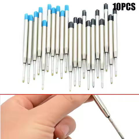 10PCS Blue Ink Parker Style Standard 1.0mm Ballpoint Pen Refills Nib Medium Push Action Rotary Unive