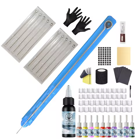 POSEIDON Hand Poke Tattoo Kit High Quality 10 Tattoo Needle Hand Poke Pen And Stick Tool Tattoo Kit 