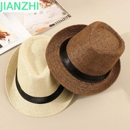 JIANZPH Straw Panama Cap Summer Gangster Cap Beach Jazz Dress Hat