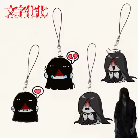 Game Homicipher Mr.Crawling Cosplay Keychain Acrylic Keyrring Rope Phone Chain Halloween Bag Pendant