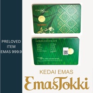 Emas Tokki 1/4 Dinar 999.9 Gold bar - PUBLIC GOLD DINAR COLLECTION ( PRELOVED )