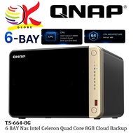 QNAP TS-264-8G  TS-464-8G TS-664-8G TS-453E-8G NAS Storage 2-Bay / 4-Bay / 6-Bay 8GB Intel Celeron Q