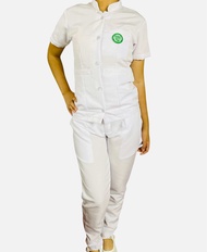 FEMALE Fatima uniform TERNO (set blouse and pants) OLFU nursing uniform white blouse chinese collar 