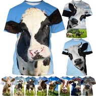 2026 New Hot Sale Cow Animal Personality T-shirt Funny 3D Animal Cow Men's And Women's Animal Patter