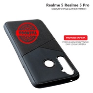 Case Realme 5 Realme 5 Pro executive style leather casing