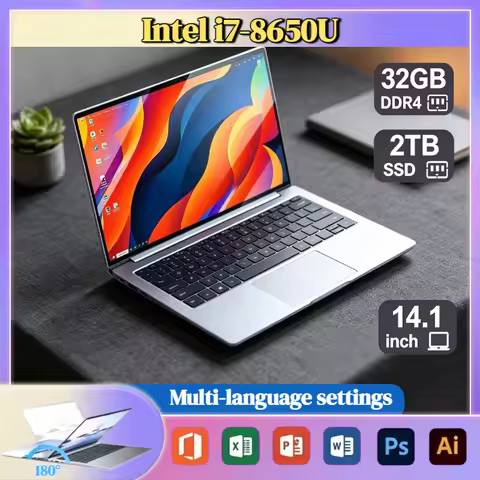 14.1 Inch Ultra Slim Laptop Intel Core i7 8650U 4C8T 1.9GHz Base 4.2GHz Boost 32GB RAM 2TB SSD Gamin