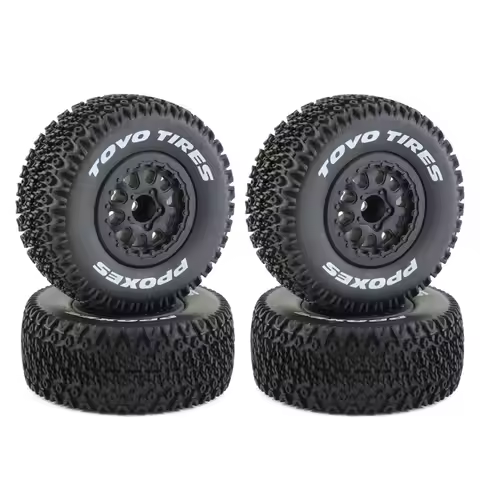 1/10 RC Truck Tires And Wheels 12mm Hex RC Short Course Tires for 1:10 Scale Off Road Truck Car Trax