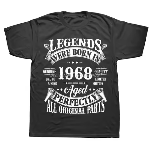 56th Birthday Tee 56 Years Old Vintage Legends Born In 1968 T Shirts Summer Graphic Cotton Streetwea