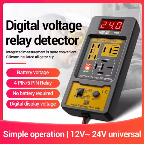 11-25v Automotive Voltage Tester Car Relay Tester For Car Battery Check With Led Indicator Light & R
