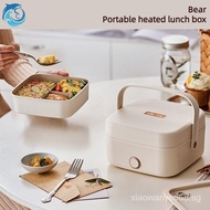 [Ready stock]Bear Heated Insulation Lunch Box Electric Lunch Box multifunction lunch box cooking Lunch Box Water-Free Portable Lunch Box DFH-D10Q1 1L Large Capacity Insulation lunc