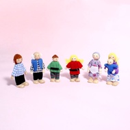 ALEKSEY ตุ๊กตาคนหลากสีสำหรับครอบครัวเล่นเป็นผู้ใหญ่ Wood Toy ของเล่นภาพถ่ายเซ็ตหุ่นจำลองตุ๊กตาไม้บ้านตุ๊กตา
