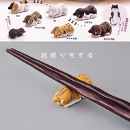 Cargo Japan Shine-G Bulk Cute Sleeping Posture Cat Dozing Off Cat Pen Holder Bracket Chopst