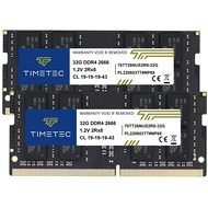 Timetec 64GB KIT(2x32GB) DDR4 2666MHz PC4-21300 Non-ECC Unbuffered 1.2V CL19 2Rx8 Dual Rank 260 Pin