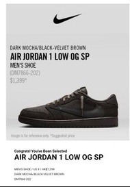 AIR JORDAN 1 LOW OG SP US9