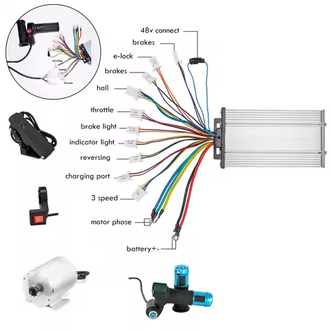 36v 48v 1000w Brushless Motor Speed Controller 33A 12mosfet Phase With Sensor Hall For Electric Bike