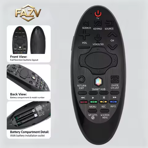 FAZV Remote Control for Samsung BN59-01182B BN59-01182G UE48H8000 LED Smart TV (No Voice)