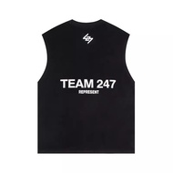 Ready Stock New 247 Digital Printed Cotton High Quality Loose Sports Sleeveless Vest 0723