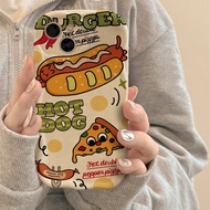 Cute Hot Dog Pizza Case Samsung S25fe S24 S23fe S21fe S20fe S24 S25 S22 S23 M15 M14 M54 M34 F34 F54 