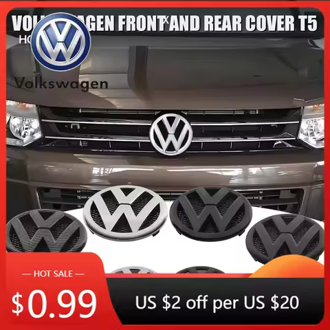 For VW 1/2pcs Car Front Grill Badge Rear Trunk Emblem Cover Accessories For Volkswagen VW Transporte