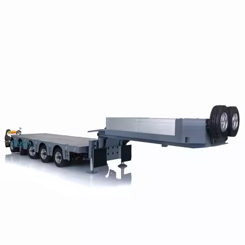 1/14 CNC Metal RC Trailer Heavy 5Axle Steering Trailers for Tamiyaya RC Tractor Truck DIY Loader Exc