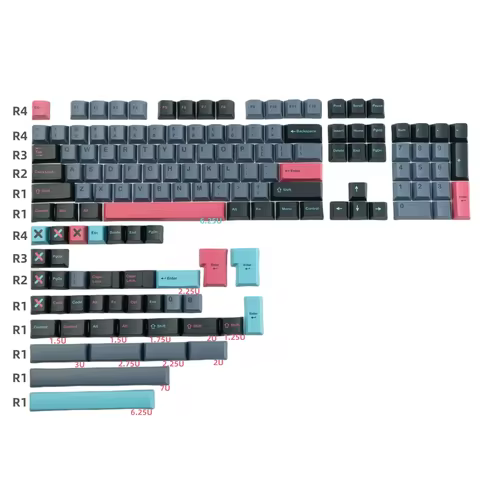 142 Keys GMK 8008 Keycaps PBT Full Sets DYE Subbed Cherry Profile 2.75u 3u 7u Spacebar Key Cap For M