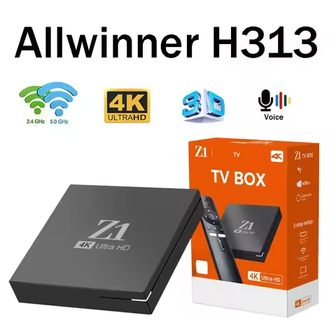 Z1 TV BOX Allwinner H313 ATV Android 10 TV Box BT5.0 4G 5G Dual Wifi 100 4K Video voice Control 3D S