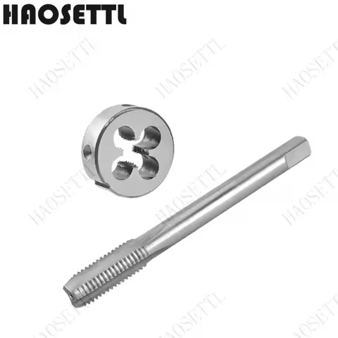 HAOSETTL M10X0.75 M10X1 M10X1.25 M10X1.5 Tap and Die Set Left Hand HSS Machine Thread Tap & Round Di