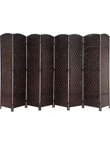 Room Divider 8 Panel Folding Privacy Divider 6 Ft Indoor Wall Divider Portable Partition Wood Screen