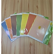 circle colour Label sticker (0.8mm)(circle)(multi colours) total 260 pieces per sheets and 10sheets.