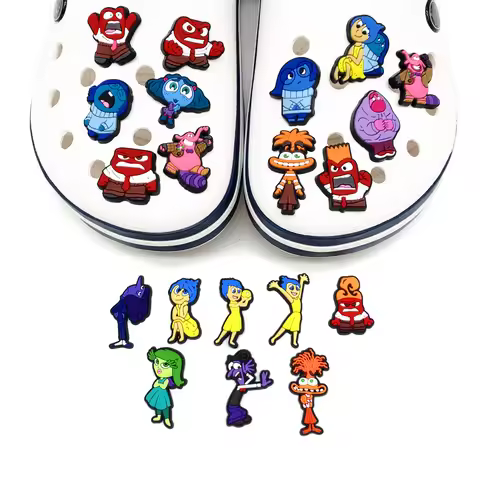 1/20pcs Cute Inside Out PVC Shoe Charms Anger Sadness Envy Anxiety Cartoon Movie Clog Decor DIY Acce