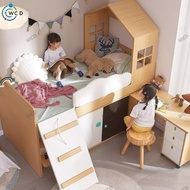 WDD Kids Bunk Bed with Pull Out Storage Bed|Kids Bunk Bed